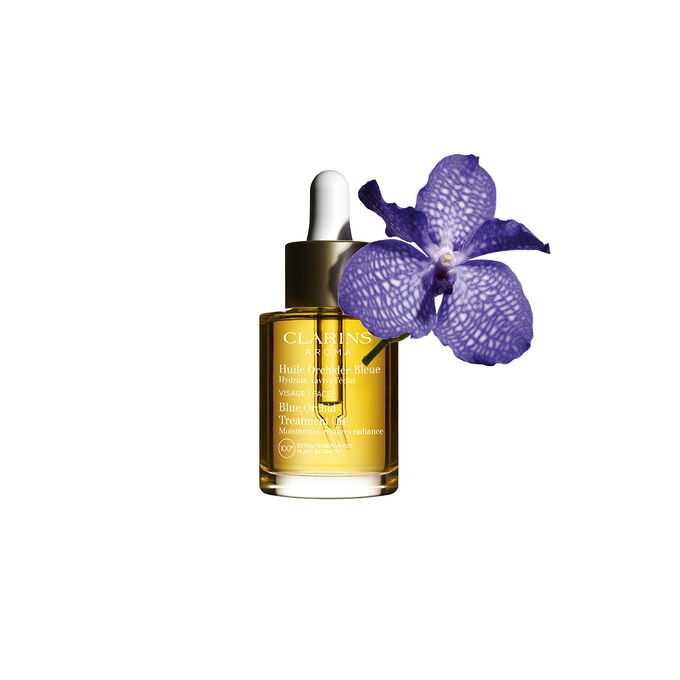 Blue Orchid Treatment Oil 200ml packshot with ingredient